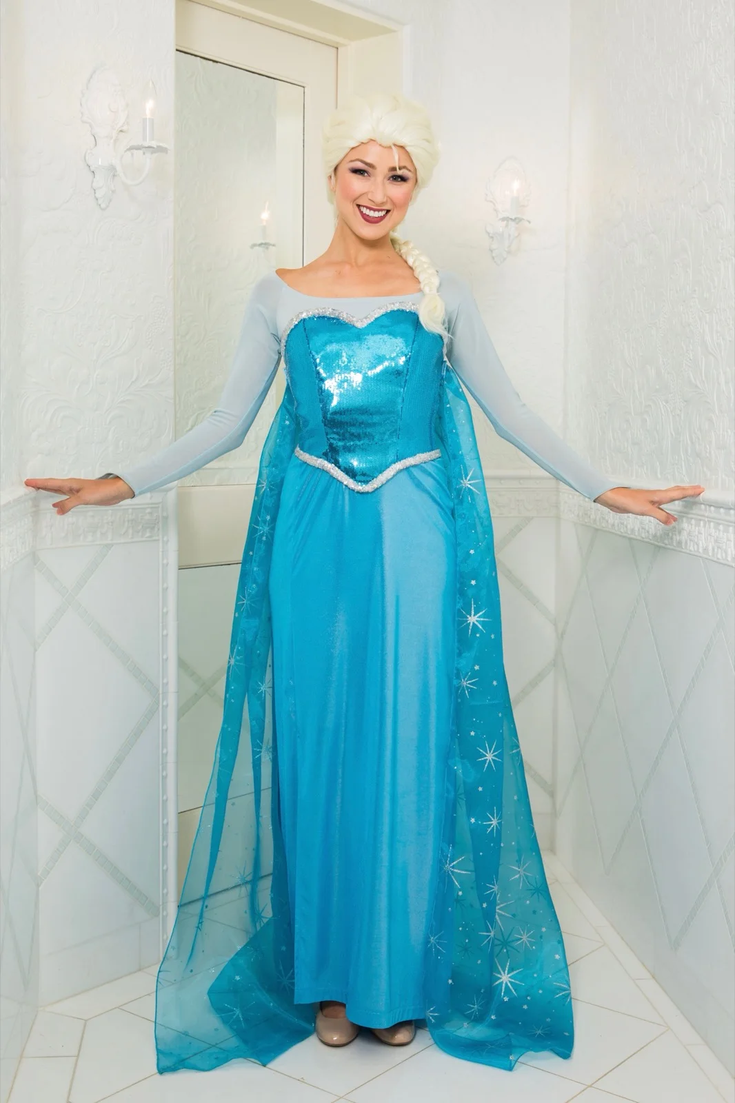 Snow Queen party character in Miami