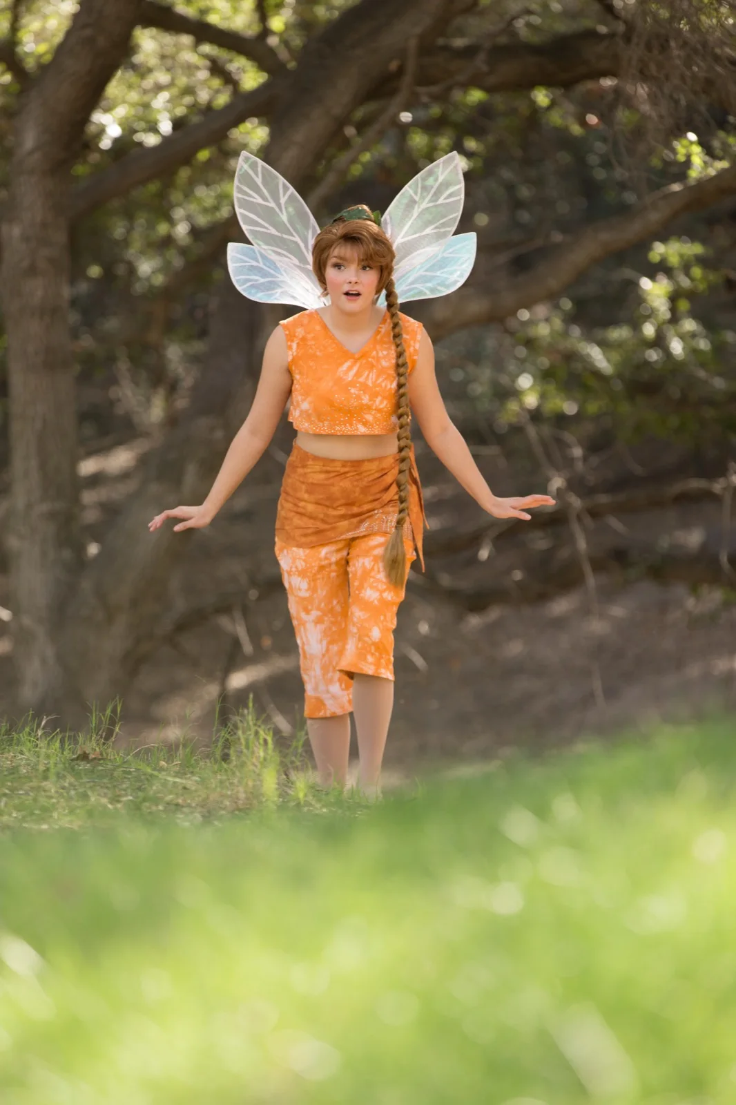 Orange Fairy party character in Miami