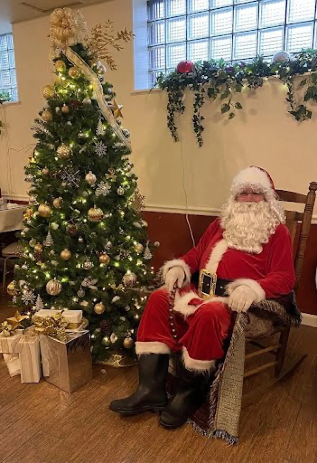 Santa party character in Miami