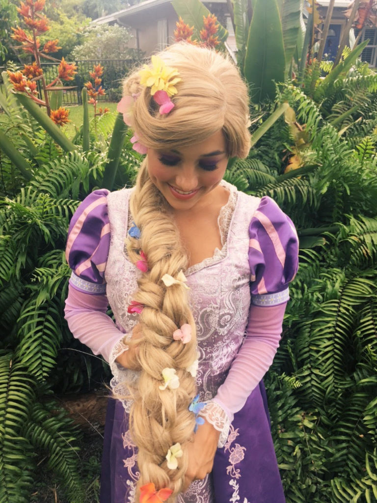 Rapunzel Admires Her Hair in Homestead - Party Princess Productions - Miami